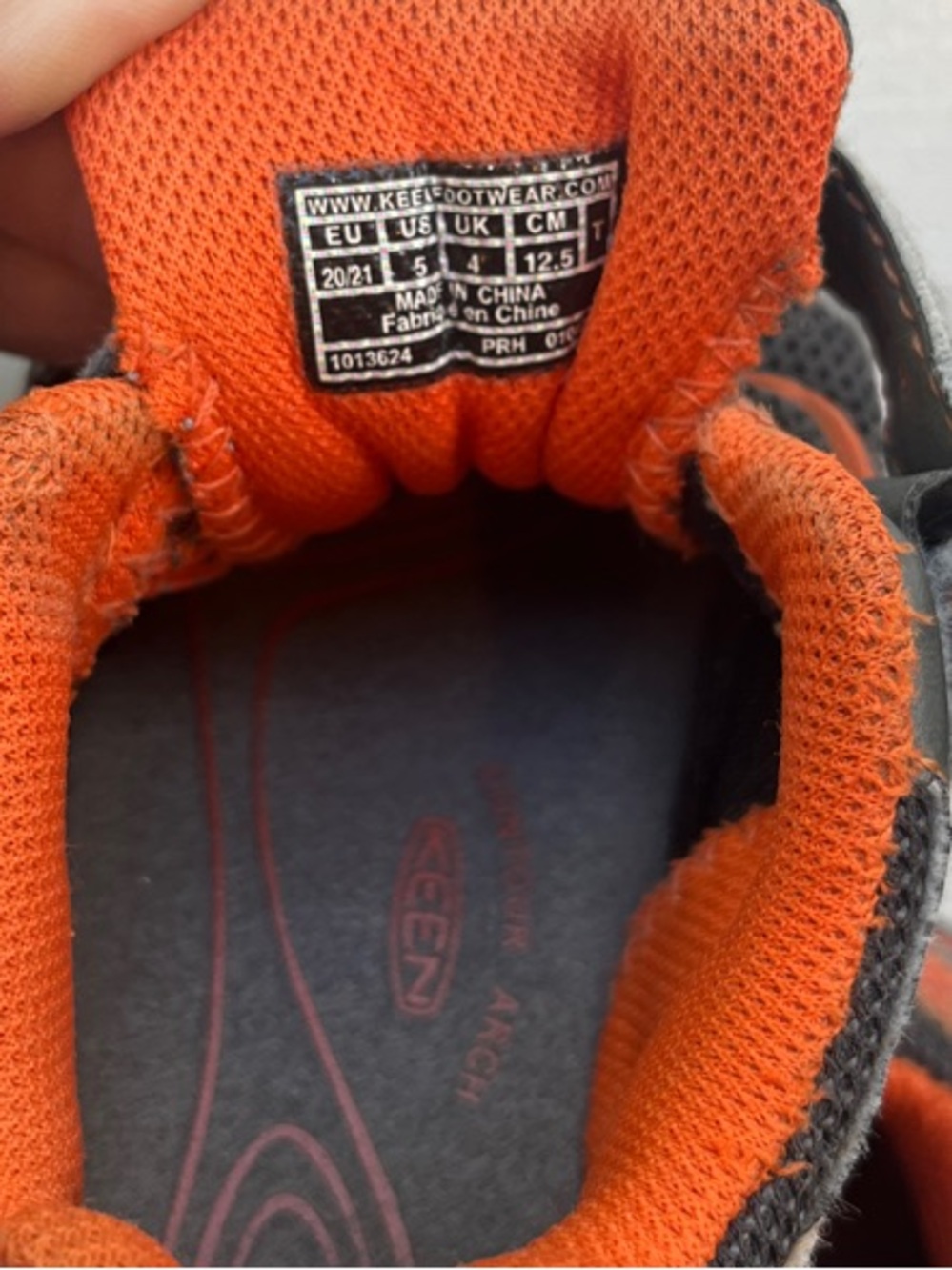 Keen Kids Gray and Orange Trail Sneakers - Picture 2 of 5